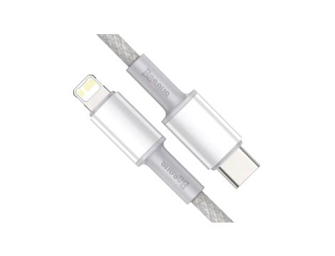BASEUS Kabel USB 3.0 typ-C / Lightning (wtyk / wtyk) Quick Charge 3.0 Cafule biały /2m/