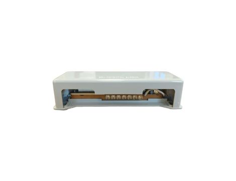 Szyna wyrównująca potencjał (1x50mm2 + 7x25mm2 + bednarka 30mm) w szarej obudowie KM GROM