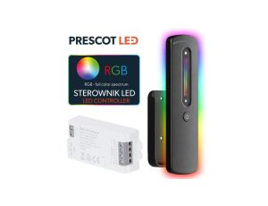 Sterownik LED RGB 12A touch RF komplet z pilotem czarnym 12-24V Prescot PR-RGB-12A