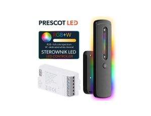Sterownik LED RGBW 12A touch RF komplet z pilotem czarnym 12-24V Prescot PR-RGBW-12A