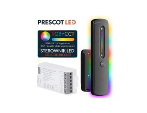 Sterownik LED RGBCCT 12A touch RF komplet z pilotem czarnym 12-24V Prescot PR-RGBCCT-12A