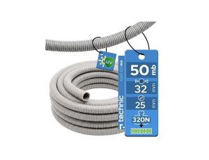 Rura karbowana bezhalogenowa jasnoszara RKGL peszel 32/25 320N UV (50mb) EDO068