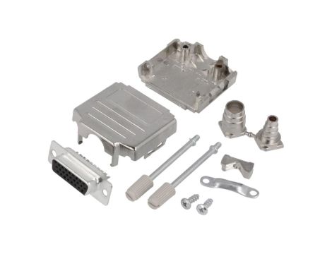 Złącze D-Sub HD wtyk żeńskie, ekranowane, PIN: 26, lutowanie, na przewód, DPPK15-M-HDS-K
