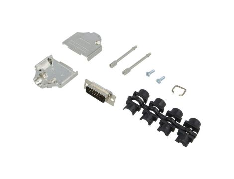 Złącze D-Sub HD wtyk męskie, ekranowane, proste, PIN: 26, lutowanie, na przewód, 6355-0062-02