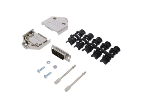 Złącze D-Sub HD wtyk męskie, ekranowane, PIN: 26, lutowanie, na przewód, 6355-0056-02