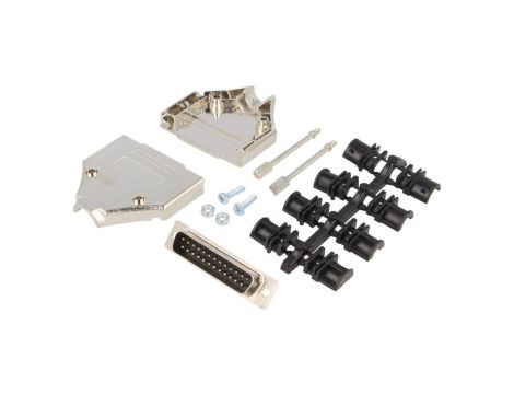 Złącze D-Sub wtyk męskie, ekranowane, PIN: 25, lutowanie, na przewód, 6355-0030-03