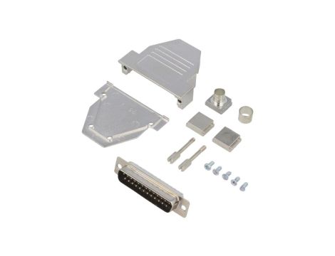 Złącze D-Sub wtyk męskie, PIN: 25, lutowanie, na przewód, DCRP25-DBP-CF65-CS80-K