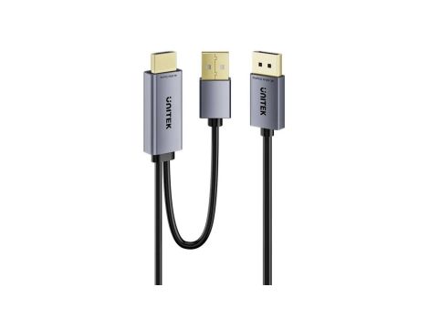 UNITEK Aktywny Kabel HDMI 2.0 4K do DisplayPort 1.2 z zasilaniem USB A, Ultra High Speed 4K@60