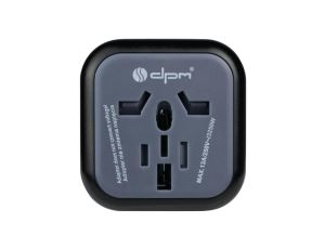 Podróżny adapter zasilania wtyk typu E / gniazdo uniwersalne A, B, G, I czarny DPM