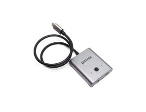 UNITEK Dwukierunkowy przełącznik video USB-C 4K@144, 10 Gb/s, 100W