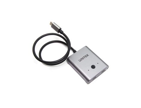 UNITEK Dwukierunkowy przełącznik video USB-C 4K@144, 10 Gb/s, 100W
