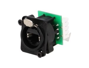 Złącze RJ45, żeńskie, gniazdo, ekranowane, KRONE LSA-PLUS, proste, PIN: 8, kołnierz, na panel, przykręcany, NE8FDV-YK-B