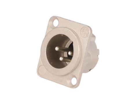 Złącze XLR, męskie, gniazdo, proste, PIN: 3, lutowanie, kołnierz (2 otwory), na panel, NC3MD-LX