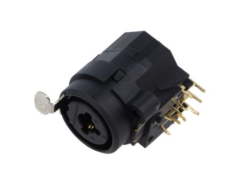 Złącze Jack 6,3mm + XLR, żeńskie, gniazdo, kątowe 90, THT, kołnierz (2 otwory), na panel, na PCB, NCJ10FI-H