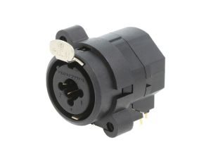 Złącze Jack 6,3mm + XLR, żeńskie, gniazdo, kątowe 90, THT, kołnierz (2 otwory), na panel, na PCB, NCJ9FI-H