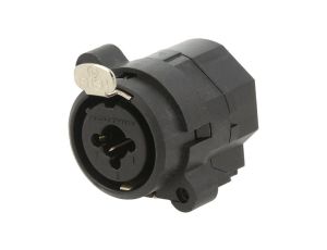 Złącze Jack 6,3mm + XLR, żeńskie, gniazdo, proste, lutowanie, kołnierz (2 otwory), na panel, NCJ6FI-S