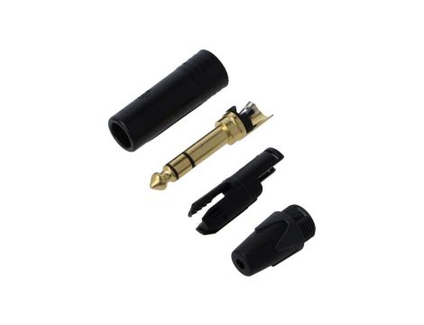 Złącze Jack 6,3mm, męskie, wtyk, stereo, proste, lutowanie, na przewód, NP3X-B-D