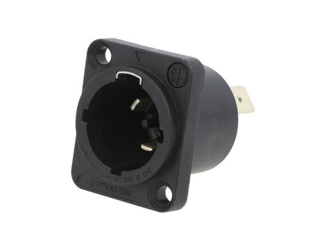 Złącze okrągłe, męskie, gniazdo, proste, PIN: 3, konektory 6,3mm, na panel, NAC3MPX-WOT-TOP