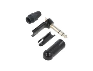 Złącze Jack 6,3mm, męskie, wtyk, stereo, kątowe 90, lutowanie, na przewód, NP3RX-B