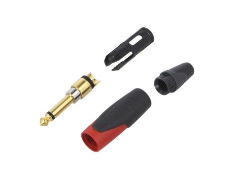 Złącze Jack 6,3mm, męskie, wtyk, proste, lutowanie, na przewód, NP2XX-SILENT