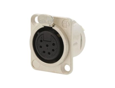 Złącze XLR, żeńskie, gniazdo, proste, PIN: 7, lutowanie, kołnierz (2 otwory), na panel, NC7FD-L-1