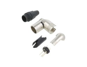 Złącze XLR, męskie, wtyk, obrotowe, kątowe 90, PIN: 4, lutowanie, na przewód, NC4MRX