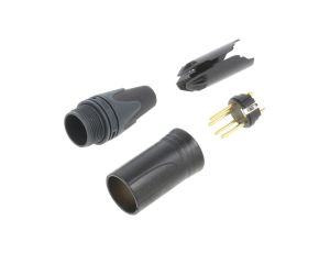 Złącze XLR, męskie, wtyk, proste, PIN: 4, lutowanie, na przewód, NC4MXX-B