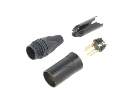 Złącze XLR, męskie, wtyk, proste, PIN: 4, lutowanie, na przewód, NC4MXX-B