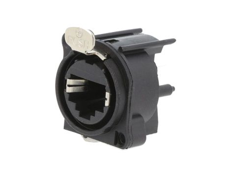 Złącze RJ45, żeńskie, gniazdo, PoE+, proste, PIN: 8, 8p8c, THT, kołnierz (2 otwory), na panel, na PCB, NE8FAV