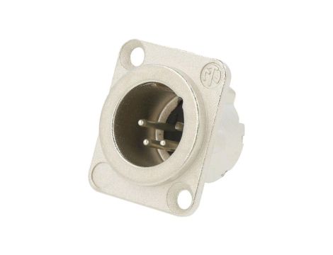 Złącze XLR, męskie, gniazdo, proste, PIN: 4, lutowanie, kołnierz (2 otwory), na panel, NC4MD-LX