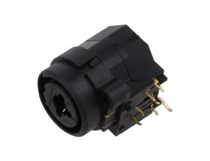 Złącze Jack 6,3mm + XLR, żeńskie, gniazdo, kątowe 90, THT, kołnierz (2 otwory), na panel, na PCB, NCJ6FI-H-0