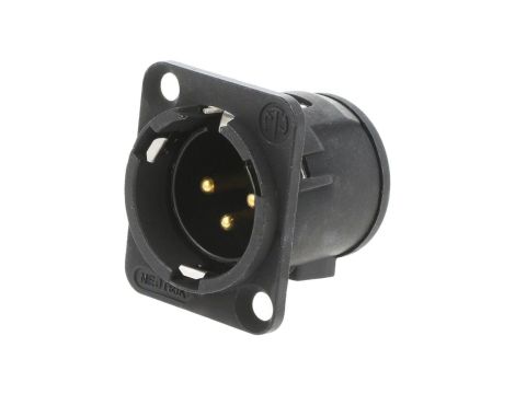 Złącze XLR, męskie, gniazdo, proste, PIN: 3, THT, kołnierz (2 otwory), na panel, na PCB, NC3MD-V-B