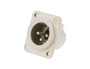 Złącze XLR, męskie, gniazdo, proste, PIN: 3, lutowanie, kołnierz (2 otwory), na panel, NC3MD-LX-M3