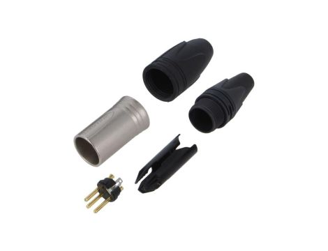 Złącze XLR, męskie, wtyk, proste, PIN: 3, lutowanie, na przewód, NC3MXX-HD-D