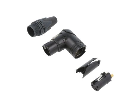 Złącze XLR, żeńskie, wtyk, obrotowe, kątowe 90, PIN: 3, lutowanie, na przewód, NC3FRX-B