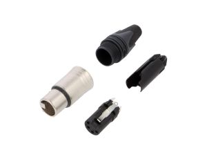 Złącze XLR, żeńskie, wtyk, proste, PIN: 4, lutowanie, na przewód, NC4FXX