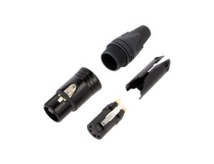 Złącze XLR, żeńskie, wtyk, proste, PIN: 4, lutowanie, na przewód, NC4FXX-B