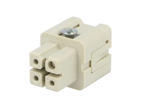 Złącze: HDC wkładka stykowa żeńskie CKS PIN: 4 10A 400V 3+PE CKSF 03