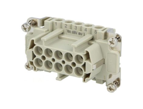 Złącze: HDC żeńskie CNE PIN: 10 16A 500V 10+PE rozmiar 57.27 CNEF 10 T