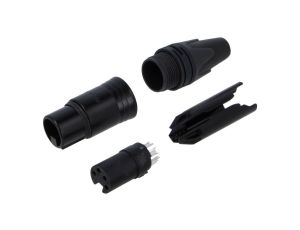 Złącze XLR, żeńskie, wtyk, proste, PIN: 4, lutowanie, na przewód, NC4FXX-BAG