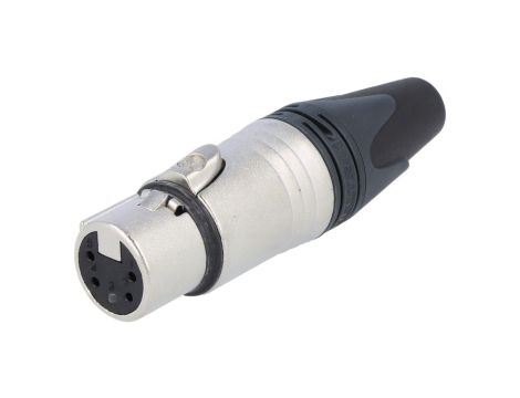 Złącze XLR, żeńskie, wtyk, proste, PIN: 5, lutowanie, na przewód, NC5FXX