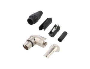 Złącze XLR, żeńskie, wtyk, obrotowe, kątowe 90, PIN: 5, lutowanie, na przewód, NC5FRX