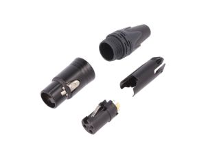 Złącze XLR, żeńskie, wtyk, proste, PIN: 3, lutowanie, na przewód, NC3FXX-B-D