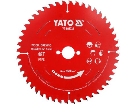 TARCZA TCT PTFE DO DREWNA 165*20*48T - YATO