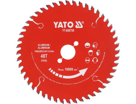 TARCZA TCT PTFE DO ALUMINIUM 140*20*48T - YATO