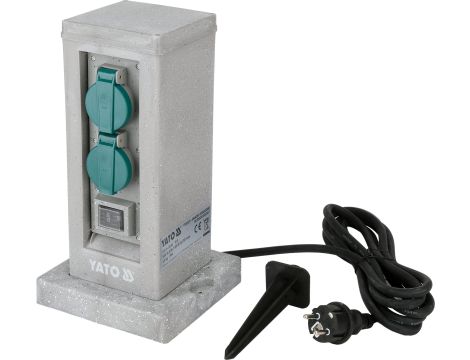 GNIAZDO OGRODOWE SŁUPEK KAMIENNY PP IP44 4X230V - YATO