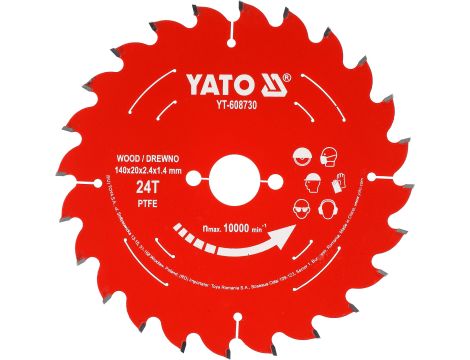 TARCZA TCT PTFE DO DREWNA 140*20*24T - YATO