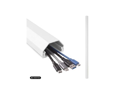 Aluminiowa listwa maskująca do kabli Maclean, 33x18x750mm, biała, MCTV-897 W