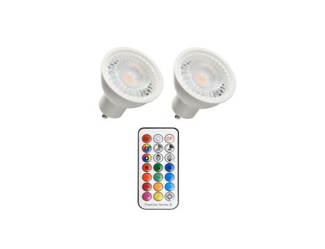 Żarówka LED GU10 230V 3,7W RGBNW + pilot /komplet 2szt./