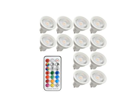 Żarówka LED GU10 230V 3,7W RGBNW + pilot /komplet 12szt./